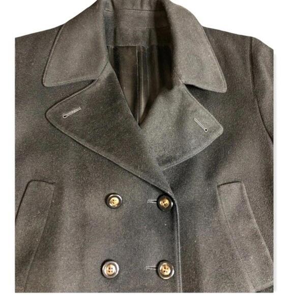 100%‎ Camel Hair women's Union USA made black pea coat size XL - Picture 3 of 9